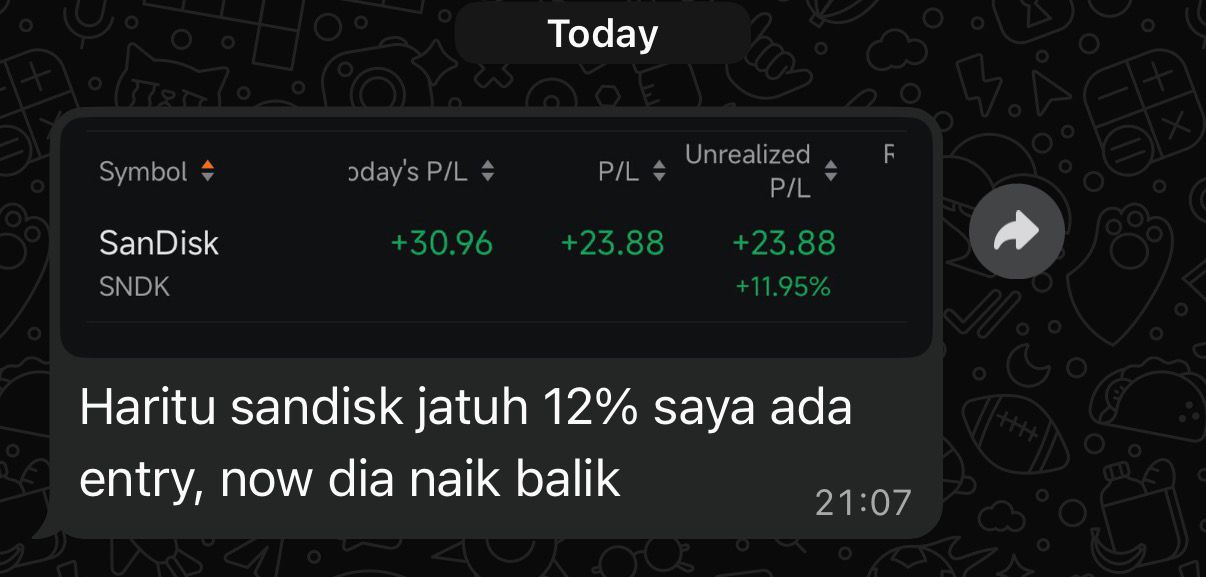 Student trade, SNDK +11.95%